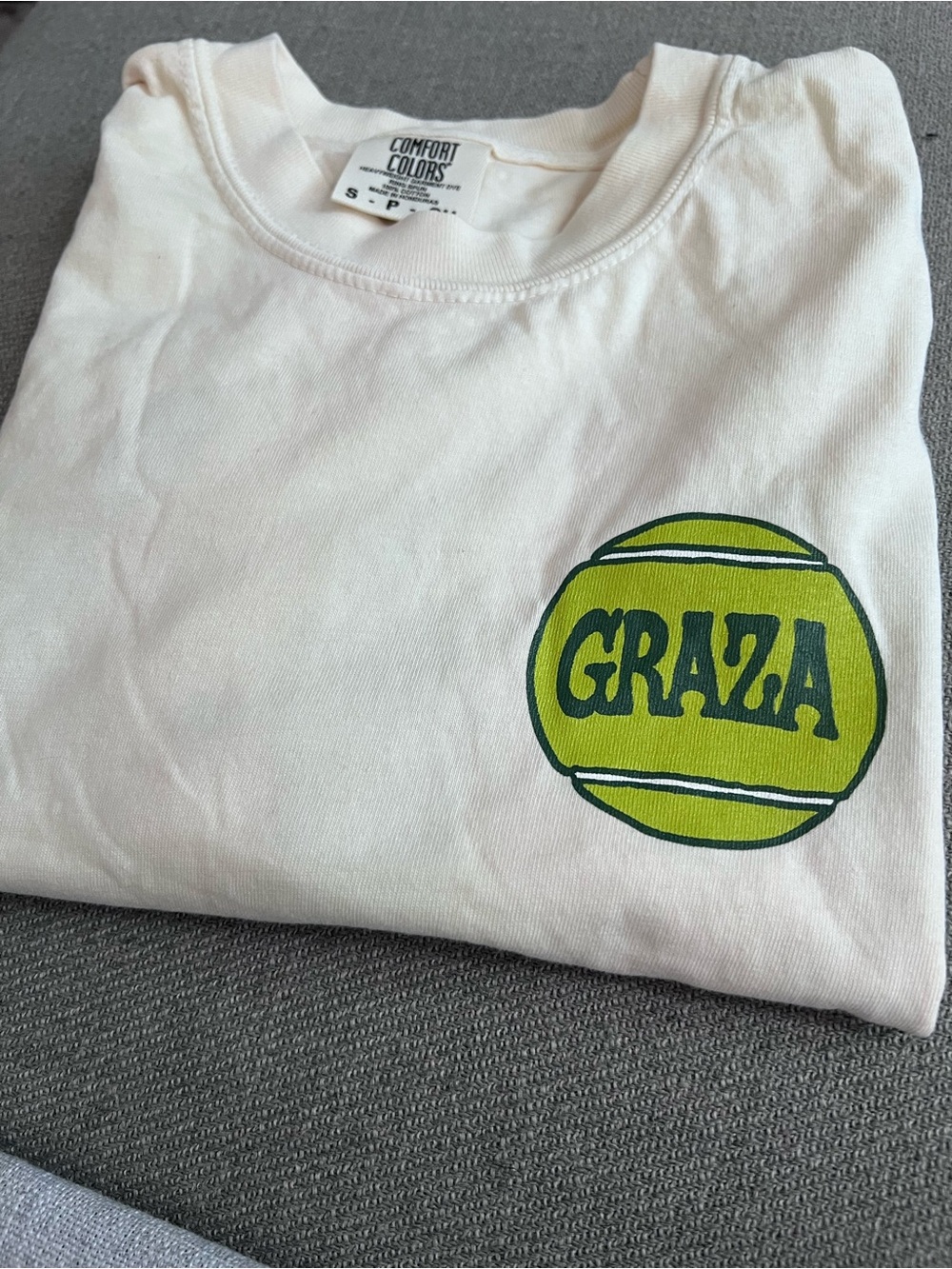 Comfort Colors Kids White Tee with Lime Green 'GRAZA' Graphic